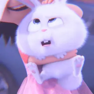 🐰 Snowball The Secret Life of Pets bunny, rabbit, cute, animal, white, pet whatsapp sticker
