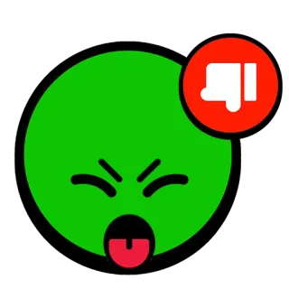 🤪 Emoji, Tidak suka, Jempol ke bawah, Stiker, Hijau, Reaksi whatsapp sticker