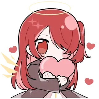 💗 อนิเมะ, คาวาอิ, น่ารัก, หัวใจ, รัก, จิบิ telegram sticker