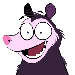 😃 opossum, cartoon, animal, funny whatsapp sticker
