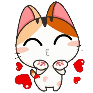 😘 แมว, สัตว์, หัวใจ, น่ารัก, ความรัก, จูบ telegram sticker