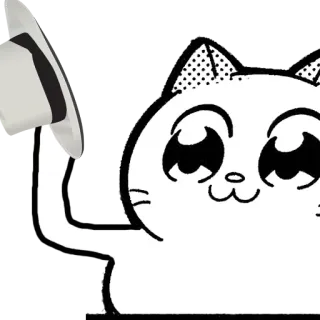 🎩 แมว, อนิเมะ, สติกเกอร์, น่ารัก, การ์ตูน, คาวาอิ telegram sticker
