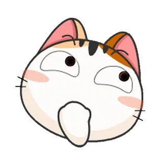 🤔 แมว, อนิเมะ, น่ารัก, ตกใจ, ประหลาดใจ, การ์ตูน telegram sticker