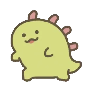💚 динозавр, милый, мультик, животное, наклейка telegram sticker