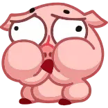 🤢 schwein, niedlich, tier, cartoon, aufkleber, rosa telegram sticker