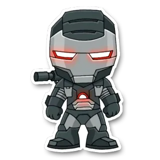 🤖 War Machine War Machine, Marvel, superhero, Iron Man, armor, cartoon telegram sticker