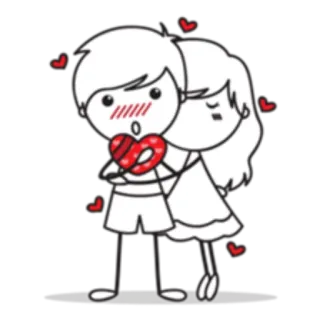❤️ gambar stik, cinta, hati, pasangan, romansa, kartun, kasih sayang whatsapp sticker
