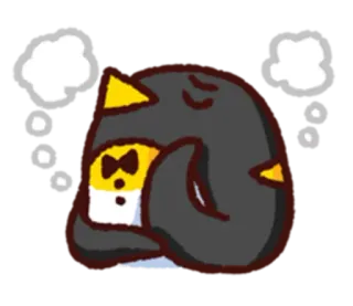 ☁ 펭귄, 슬픈, 화난, 만화, 우는, 이모티콘, 스티커 telegram sticker