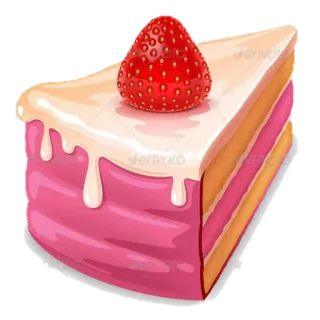 🍓 tarta, postre, fresa, comida, dulce, rebanada, panadería telegram sticker