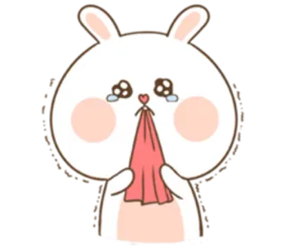 😰 rabbit, cute, crying, sad, tears, kawaii, bunny telegram sticker