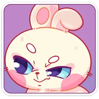 🤨 うさぎ, バニー, かわいい, 漫画, 動物, ステッカー, イラスト telegram sticker