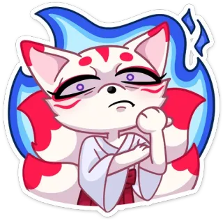 🔥 สาวจิ้งจอก, อนิเมะ, สติกเกอร์, คิทสึเนะ, น่ารัก telegram sticker