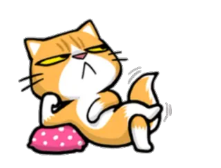 🤔 Katze, Cartoon, Süß, Faul, Entspannt telegram sticker