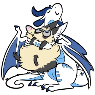 ❤ 龙, 负鼠, 可爱, 卡通, 友谊 telegram sticker
