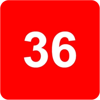 🟥 36 numero, 36, rosso telegram sticker