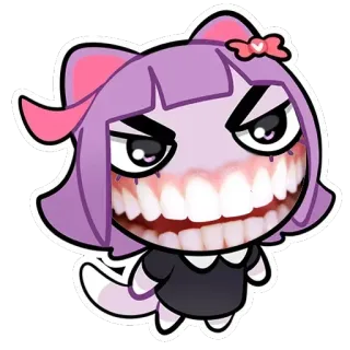 🦷 cartoon, cat, creepy, teeth, monster telegram sticker