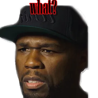 😯 what? Meme, Grappig, Verward, Vragend, 50 Cent telegram sticker