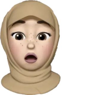 😲 Emoji, Frau, Hijab, Muslim, Islam, Überrascht, Religion telegram sticker