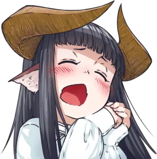 😚 アニメ, 漫画, 女の子, 角, 可愛い, 幸せ, 笑顔 telegram sticker