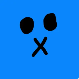 😳 azul, desenho animado, rosto, simples, minimalista telegram sticker