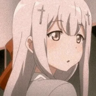 🖤 Anime, Dziewczyna, Krzyż, Słodkie, Kreskówka telegram sticker