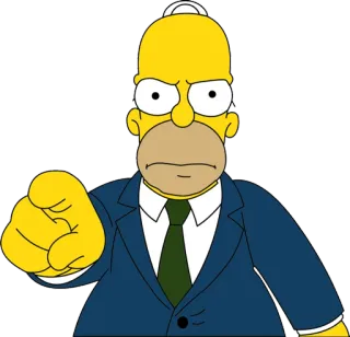 😊 Homer Simpson The Simpsons homer, simpsons, cartoon, pointing, suit whatsapp sticker