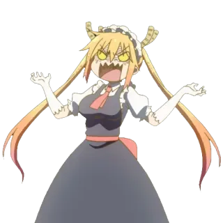 😡 Tohru Miss Kobayashi's Dragon Maid Anime, Dragon, Servante, Colérique, Dessin animé whatsapp sticker