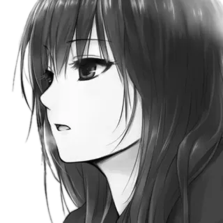 😒 Anime, Fille, Manga, Portrait, Illustration telegram sticker