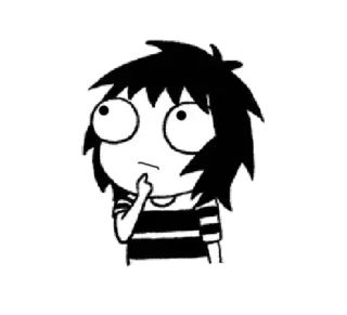 🤔 cartoon, girl, thinking, expression, doodle telegram sticker