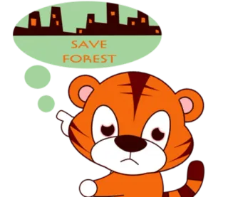 🐯 SAVE FOREST save forest, tiger, animal, nature, environment, conservation telegram sticker