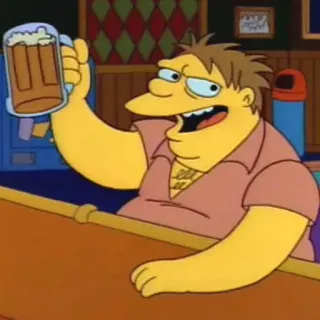 🍺 Barney Gumble The Simpsons 바니 검블, 심슨 가족, 맥주, 만화, 애니메이션 telegram sticker