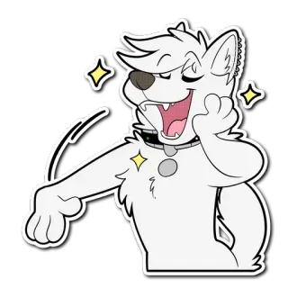 ✨ hond, harig, cartoon, dier, glitter telegram sticker