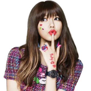 🙄 Baby-G femme, fille, asiatique, maquillage, mignon, Baby-G, marque whatsapp sticker