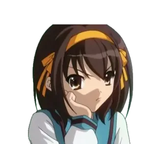 😞 Haruhi Suzumiya The Melancholy of Haruhi Suzumiya Аниме, Персонаж, Девушка, Японская анимация, Харухи Судзумия telegram sticker