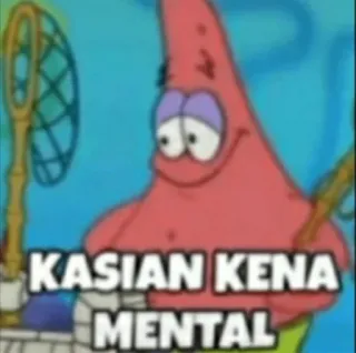 😌 Patrick Star SpongeBob SquarePants KASIAN KENA MENTAL patrick, spongebob, cartoon, mental health, sad telegram sticker