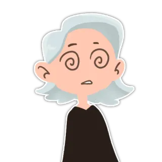 🤯 어지러움, 만화, 눈, 표정, 여자 telegram sticker