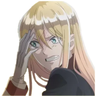 😡 animé, blonde, frustrée, en colère, fille, personnage, fille animé whatsapp sticker