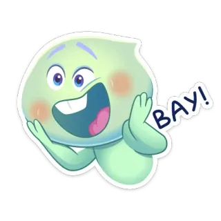 ▫️ BAY! Dessin animé, Personnage, Mignon, Amical, Salut, Baie, Bonjour telegram sticker