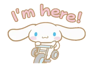 ⭐ Cinnamoroll I'm here! cinnamoroll, sanrio, kawaii, cute, hello, greeting telegram sticker