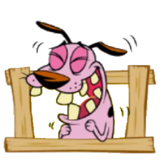 😂 Courage Courage the Cowardly Dog คูเรจ หมาน้อยผู้กล้าหาญ, การ์ตูน, หมา, ตลก, กลัว telegram sticker