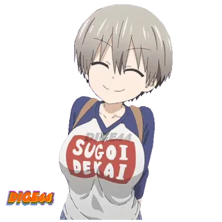 🙃 Uzaki Hana Uzaki-chan Wants to Hang Out! SUGOI DEKAI anime, manga, cute, fan art, uzaki chan, sugoi dekai telegram sticker