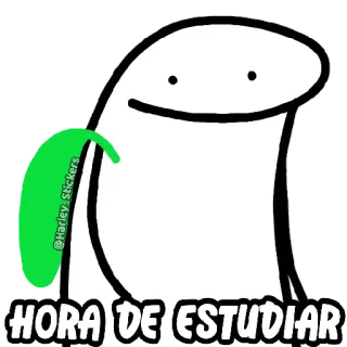 😀 HORA DE ESTUDIAR étude, temps, étudiant, flork whatsapp sticker