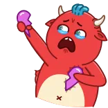 💔 demonio, triste, llorando, corazón roto, monstruo, dibujos animados, desamor, emocional telegram sticker