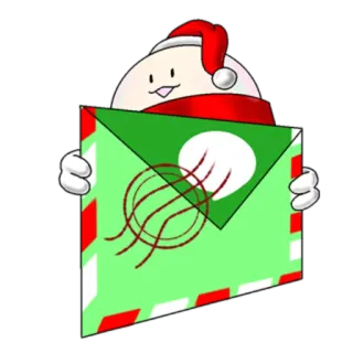 ✉ natal, envelope, papai noel, festivo, feriado, fofo telegram sticker