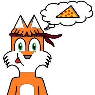 🎾 zorro, dibujos animados, pizza, comida, sueño, lindo, ilustración whatsapp sticker