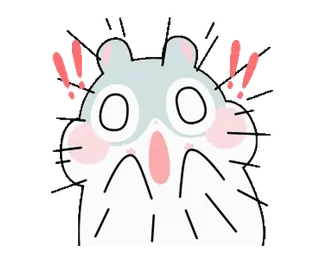 😱 แฮมสเตอร์, ตกใจ, กลัว, การ์ตูน, สัตว์, น่ารัก telegram sticker
