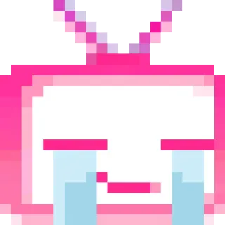 😪 TV, crying, sad, pixel art, cute, pink telegram sticker
