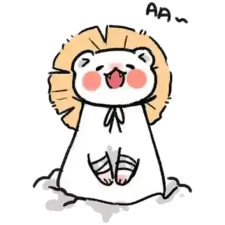 😊 aa~ cute, lion, cartoon, animal, kawaii telegram sticker