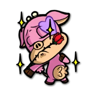 🌹 돼지, 장미, 하트, 동물, 귀여운, 스티커, 만화 telegram sticker