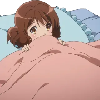 😴 动漫, 女孩, 床, 可爱 telegram sticker